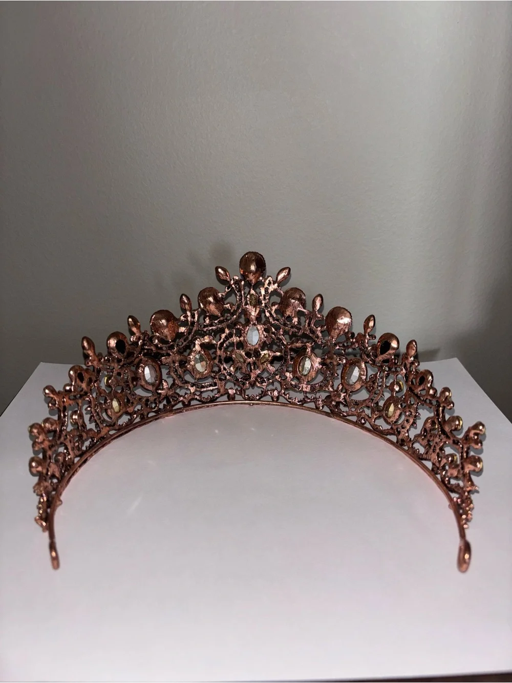 Wedding Crown Blue Crystal Crowns and Tiaras for Women and Girls Gold